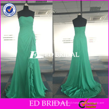 ED Bridal Real Pictures Green Chiffon Long Bridesmaid Dress Made In Factory